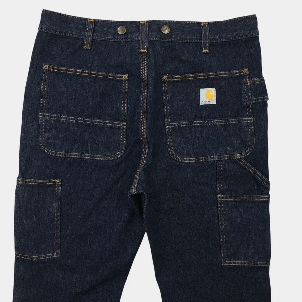 Carhartt Rugged Relaxed Fit Double Front Utility Logger Jeans Dark Wash 33x27